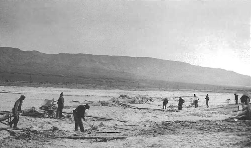 harvesting soda on owens lake